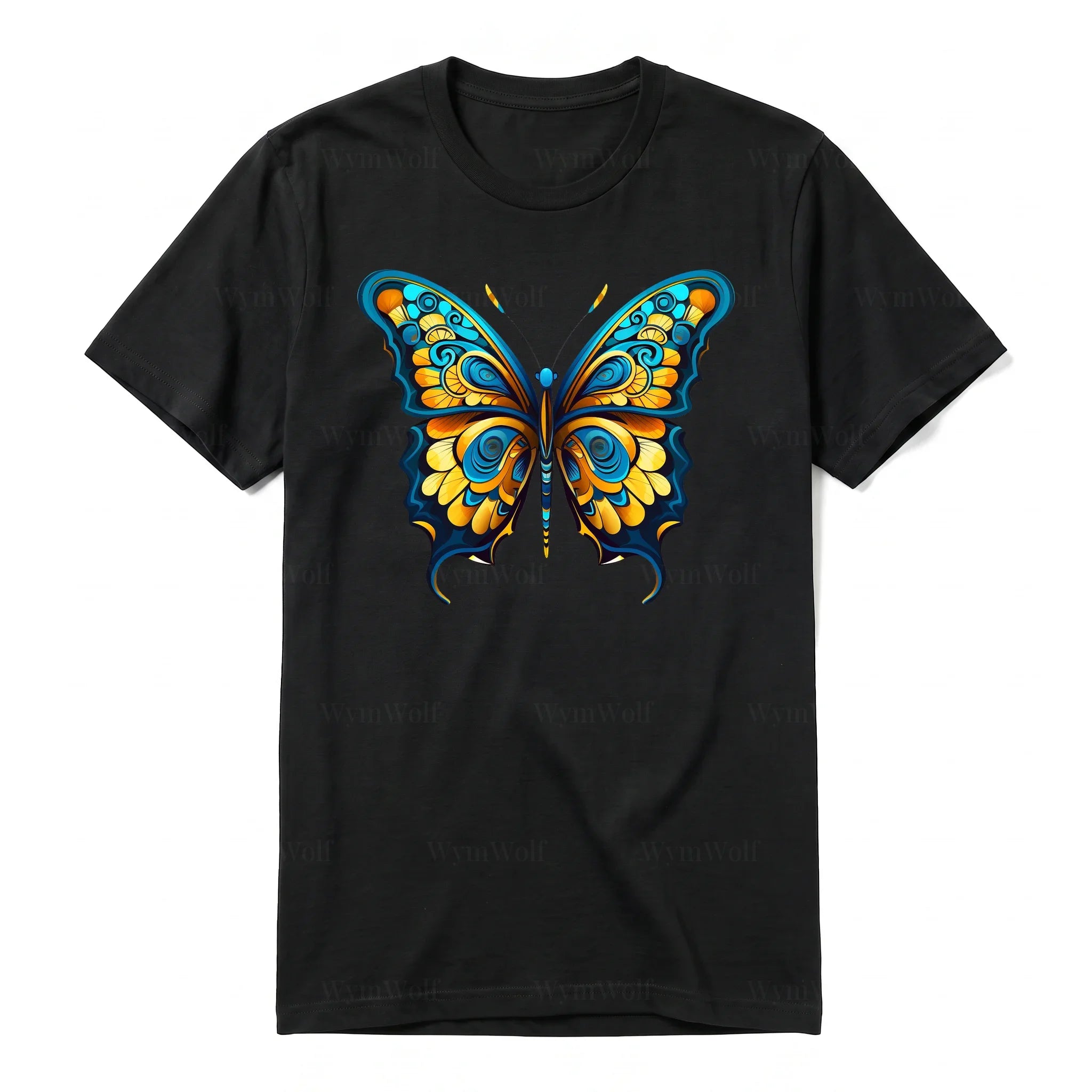 A black short-sleeve crewneck t-shirt for adult featuring a graphic of a arthropods animal on the front.