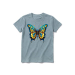A sage short-sleeve crewneck t-shirt for youth featuring a graphic of a arthropods animal on the front.