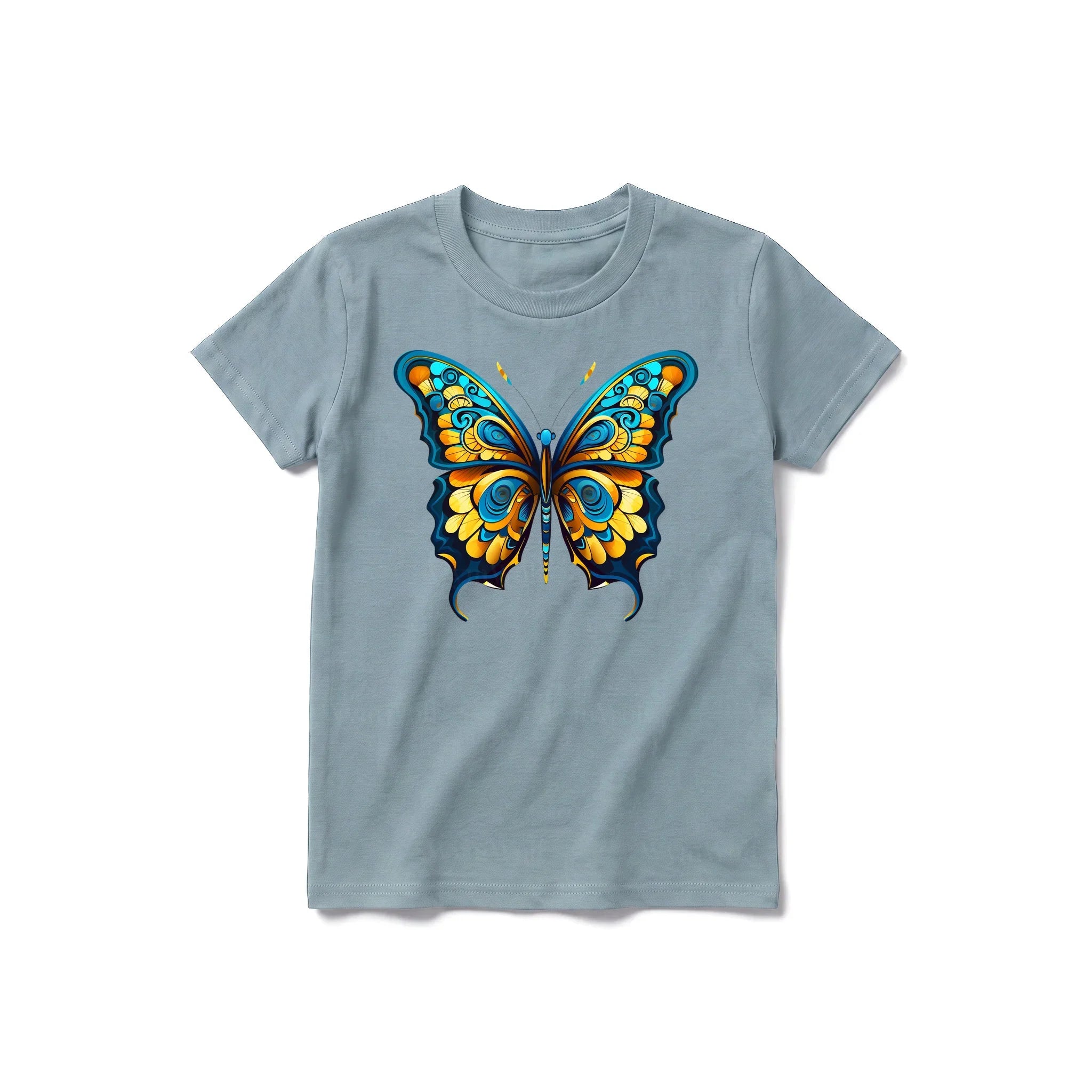 A sage short-sleeve crewneck t-shirt for youth featuring a graphic of a arthropods animal on the front.