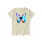 A latte short-sleeve crewneck t-shirt for youth featuring a graphic of a arthropods animal on the front.