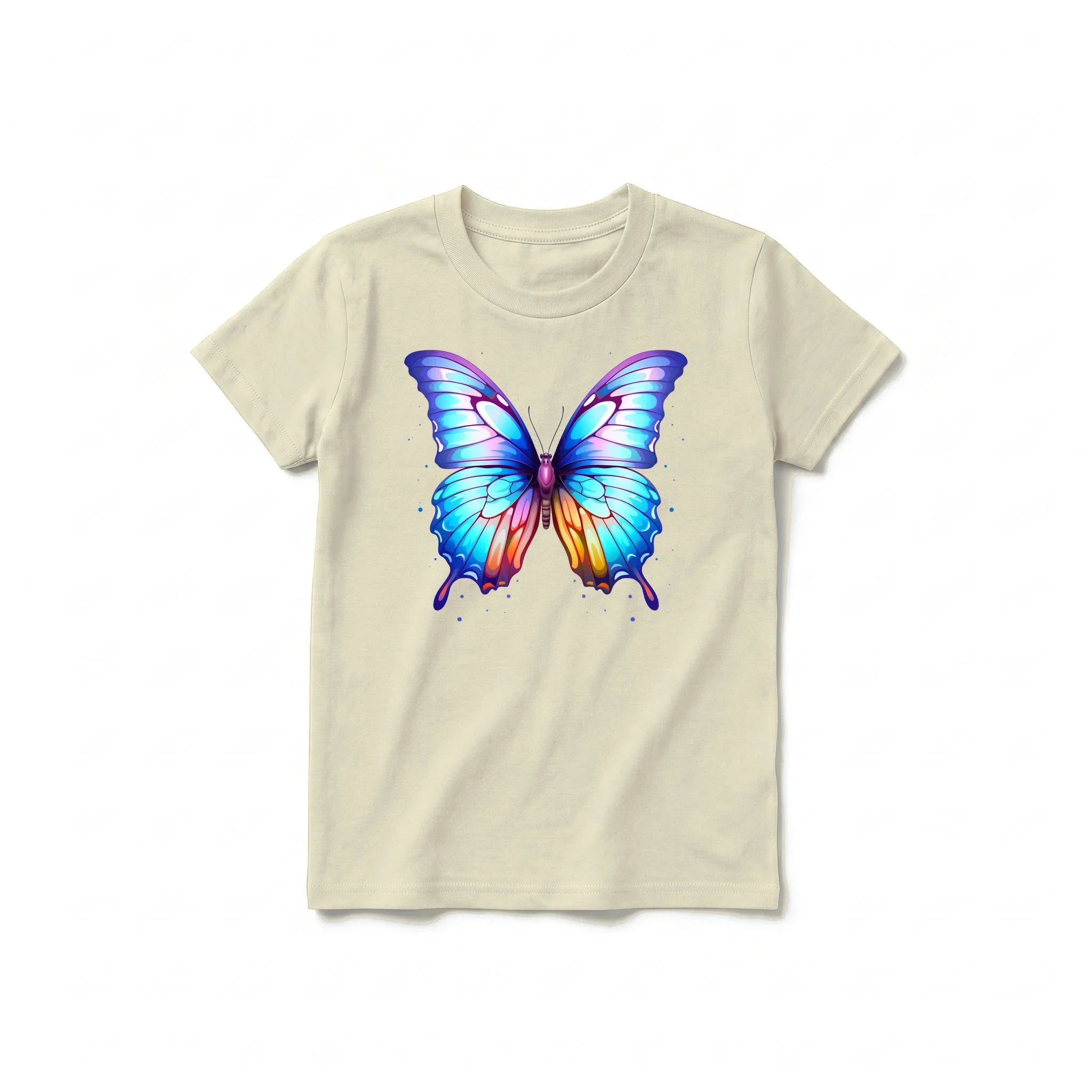 A latte short-sleeve crewneck t-shirt for youth featuring a graphic of a arthropods animal on the front.