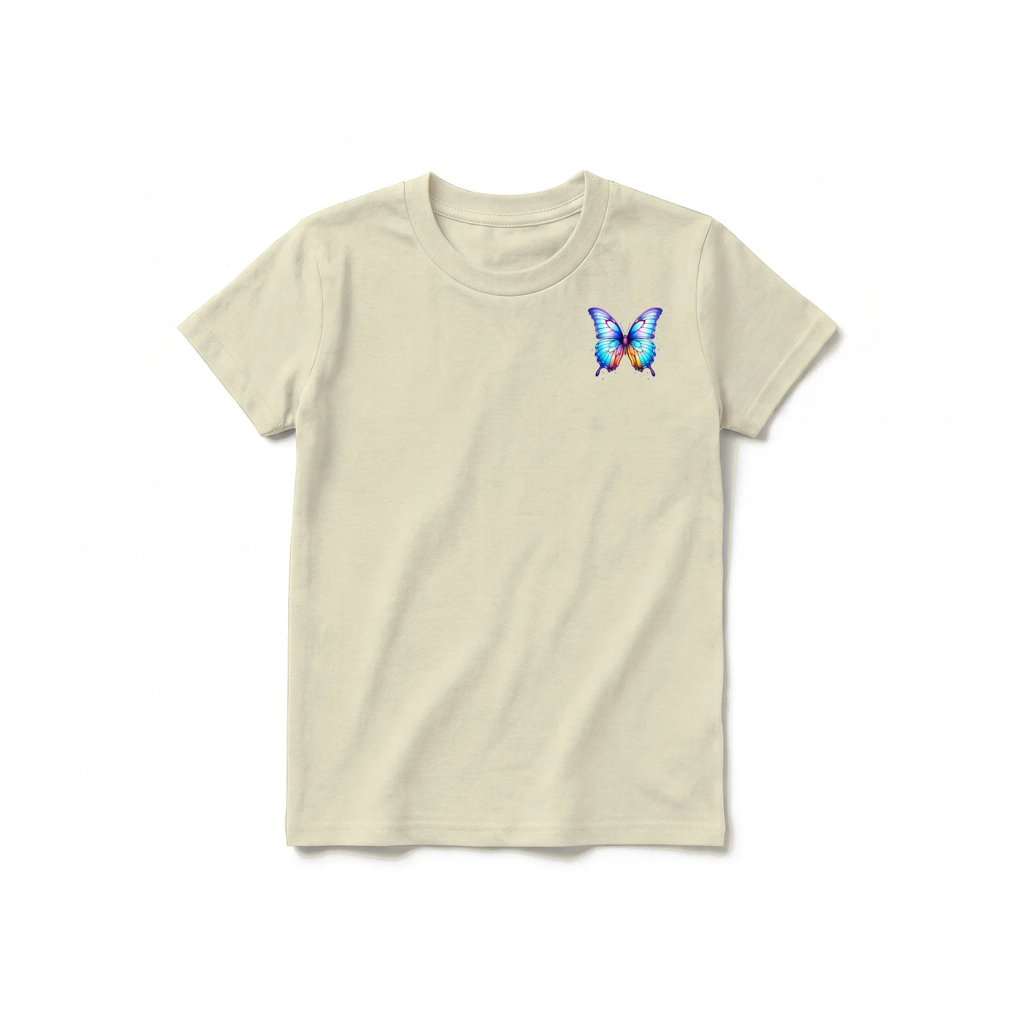 A latte short-sleeve crewneck t-shirt for youth featuring a graphic of a arthropods animal on the left chest.
