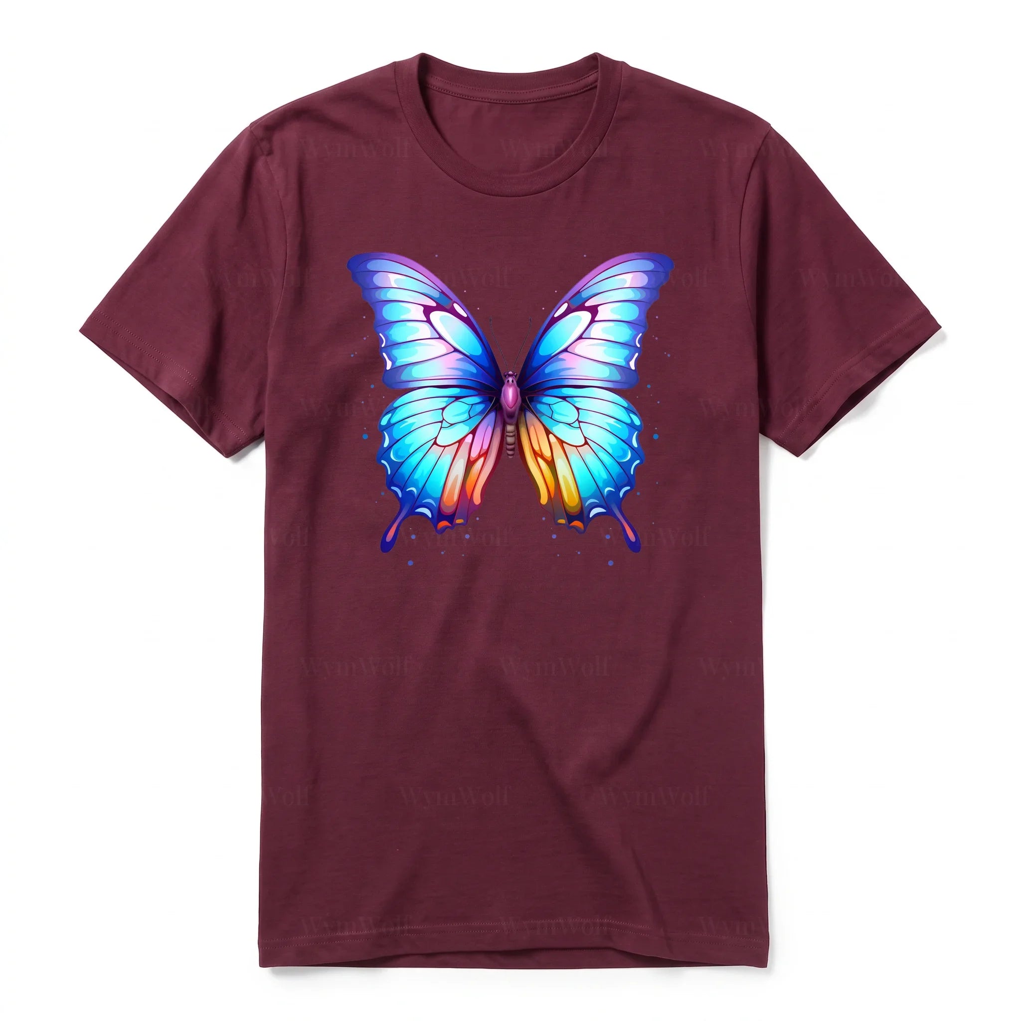 A maroon short-sleeve crewneck t-shirt for adult featuring a graphic of a arthropods animal on the front.