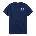 A navy short-sleeve crewneck t-shirt for adult featuring a graphic of a arthropods animal on the left chest.