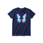 A navy short-sleeve crewneck t-shirt for youth featuring a graphic of a arthropods animal on the front.