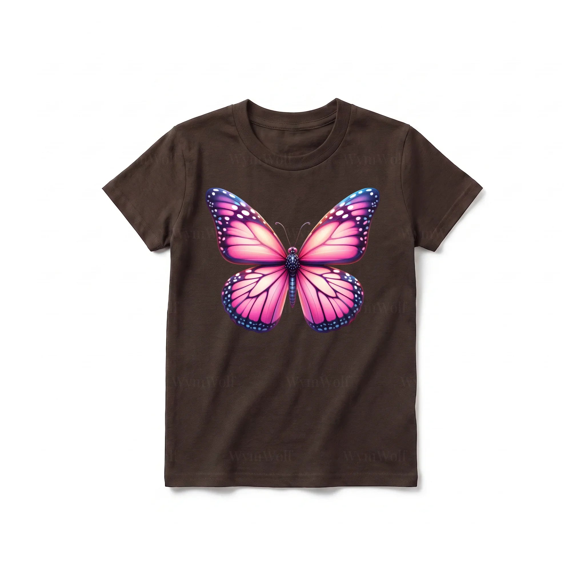 A chocolate short-sleeve crewneck t-shirt for youth featuring a graphic of a arthropods animal on the front.