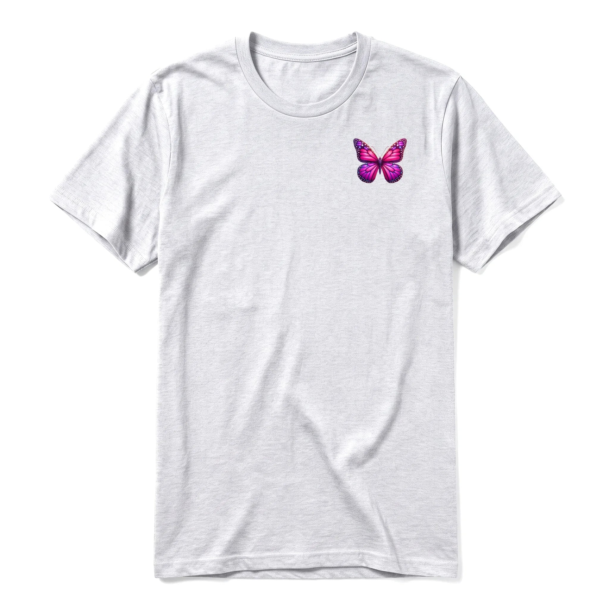 Un T-shirt gris cendré à manches courtes et col rond, orné d'un motif représentant un arthropod sur la poitrine gauche.