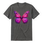 Un T-shirt charbon à manches courtes et col rond, orné d'un motif représentant un arthropod sur le devant.
