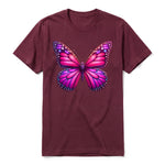 Un T-shirt marron à manches courtes et col rond, orné d'un motif représentant un arthropod sur le devant.