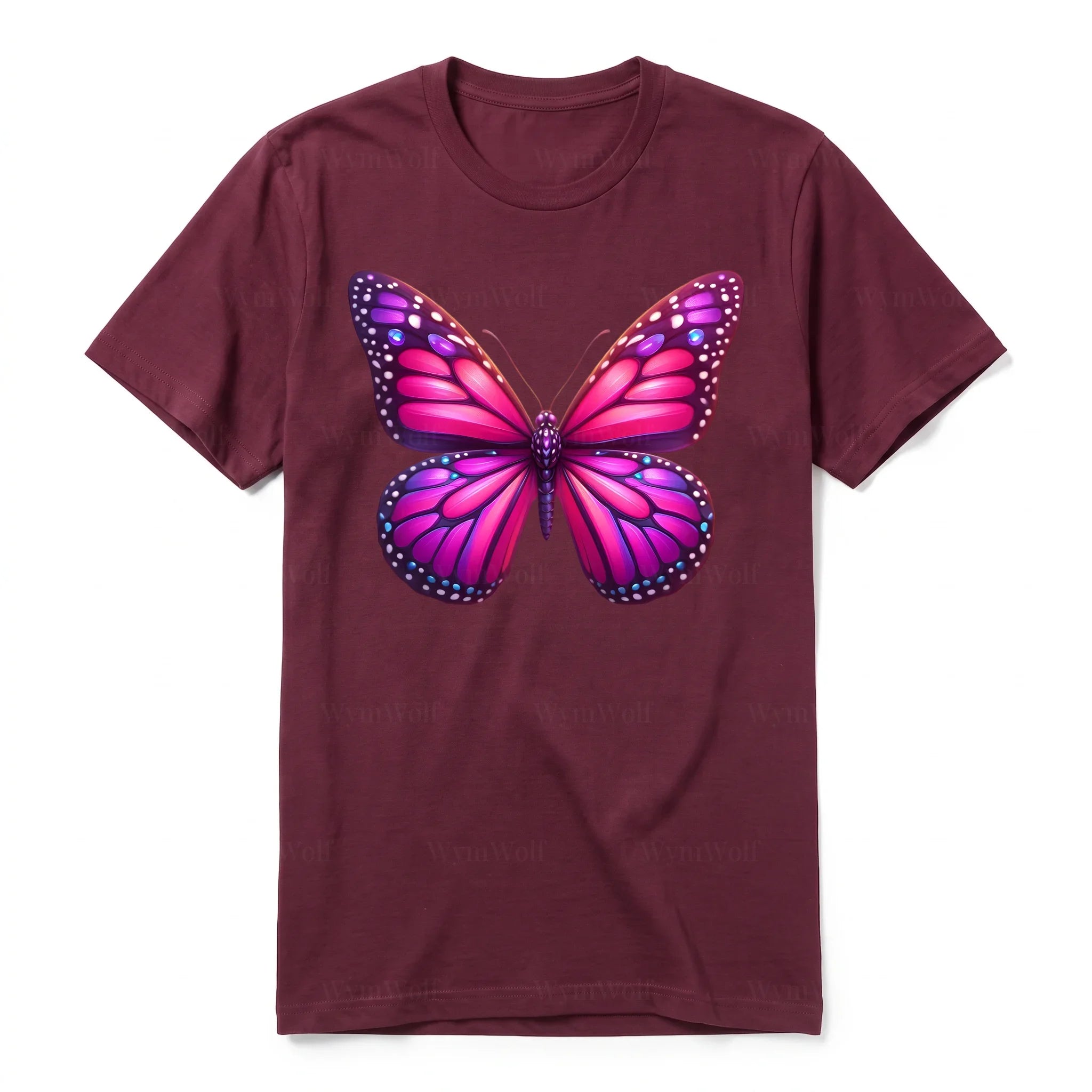 Un T-shirt marron à manches courtes et col rond, orné d'un motif représentant un arthropod sur le devant.