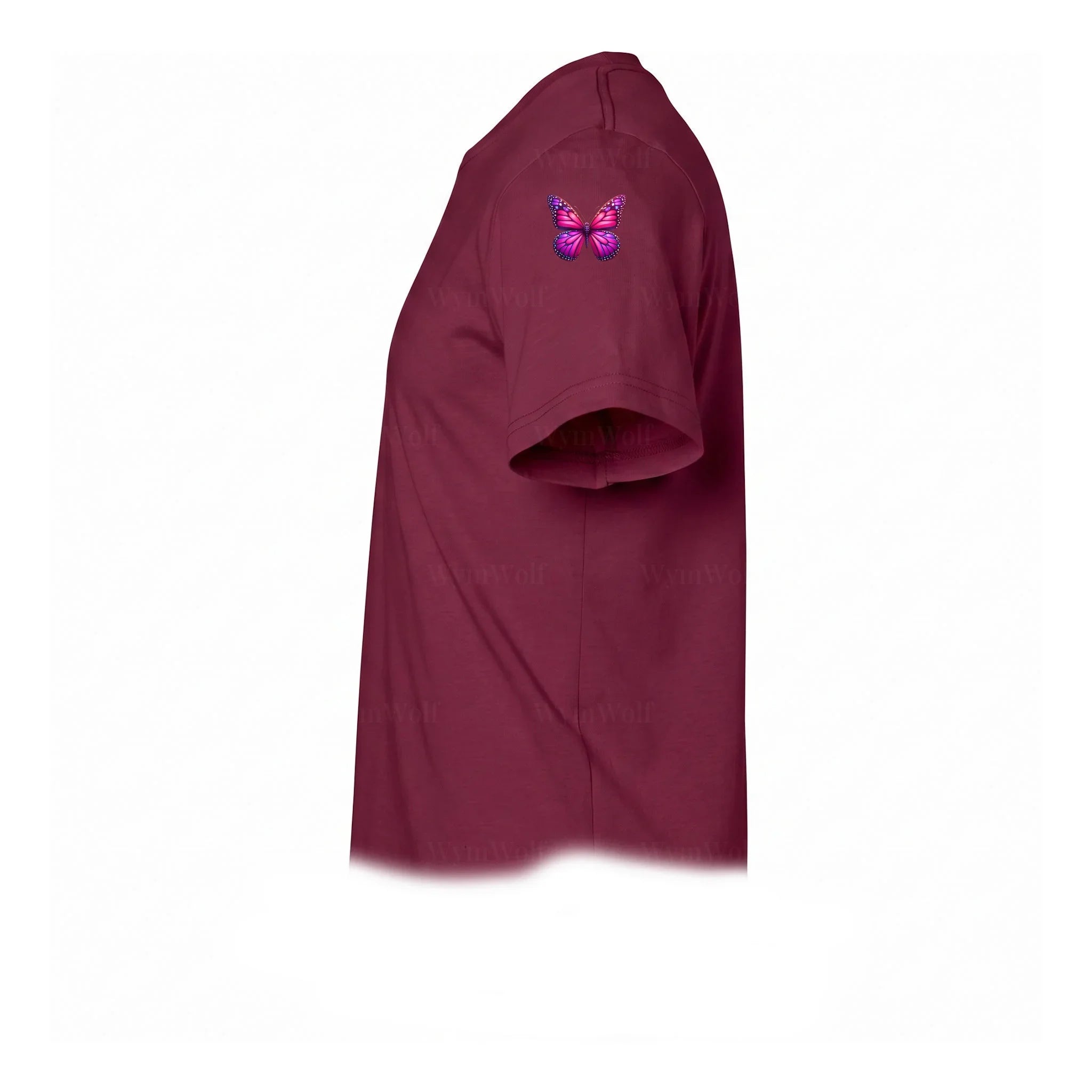 Un T-shirt marron à manches courtes et col rond, orné d'un motif représentant un arthropode sur le haut de la manche gauche.