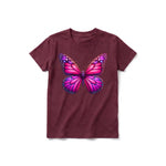 Un T-shirt marron à manches courtes et col rond pour jeune, orné d'un motif représentant un arthropode sur le devant.