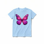 Un T-shirt poudre à manches courtes et col rond pour jeune, orné d'un motif représentant un arthropode sur le devant.
