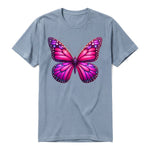 Un T-shirt steel-blue à manches courtes et col rond, orné d'un motif représentant un arthropod sur le devant.