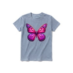 Un T-shirt steel-blue à manches courtes et col rond pour jeune, orné d'un motif représentant un arthropode sur le devant.