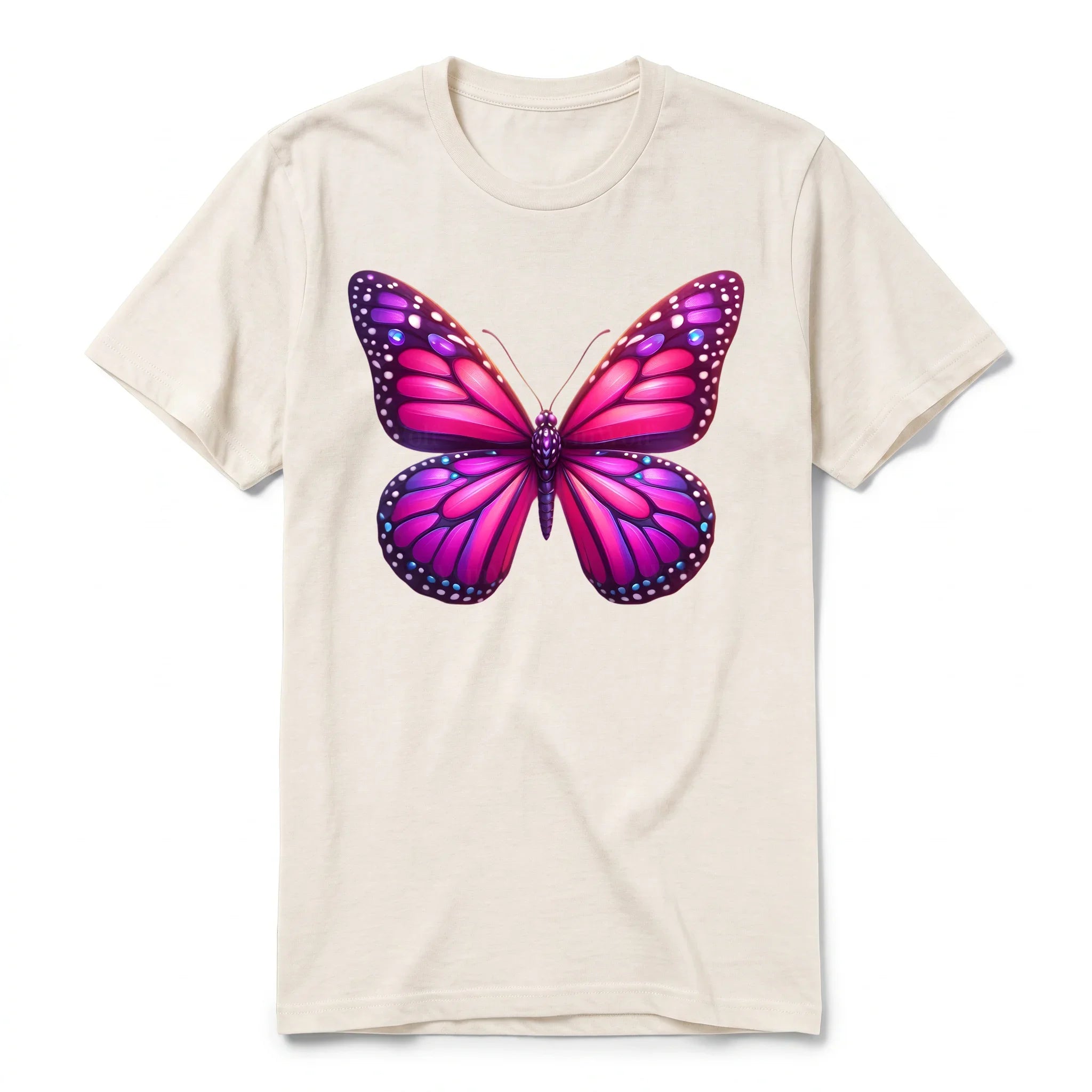 Un T-shirt blanc vintage à manches courtes et col rond, orné d'un motif représentant un arthropod sur le devant.