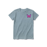 A sage short-sleeve crewneck t-shirt for youth featuring a graphic of a arthropods animal on the left chest.