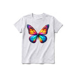 Un T-shirt gris cendré à manches courtes et col rond pour jeune, orné d'un motif représentant un arthropode sur le devant.