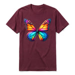 Un T-shirt marron à manches courtes et col rond, orné d'un motif représentant un arthropod sur le devant.