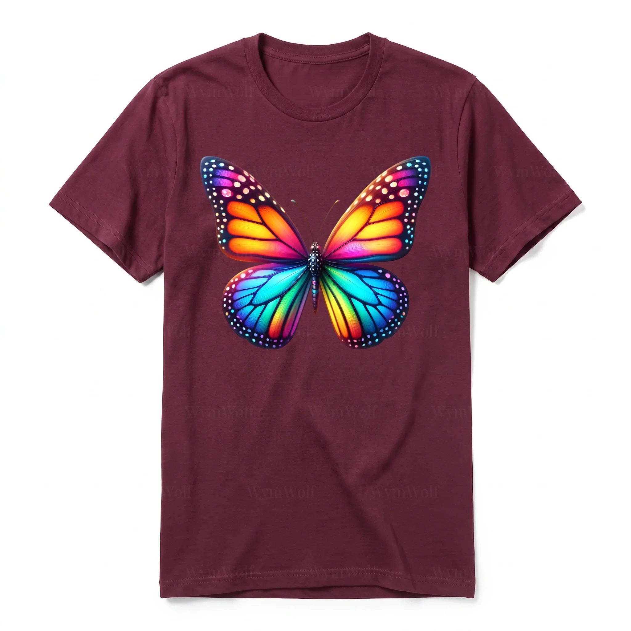 Un T-shirt marron à manches courtes et col rond, orné d'un motif représentant un arthropod sur le devant.