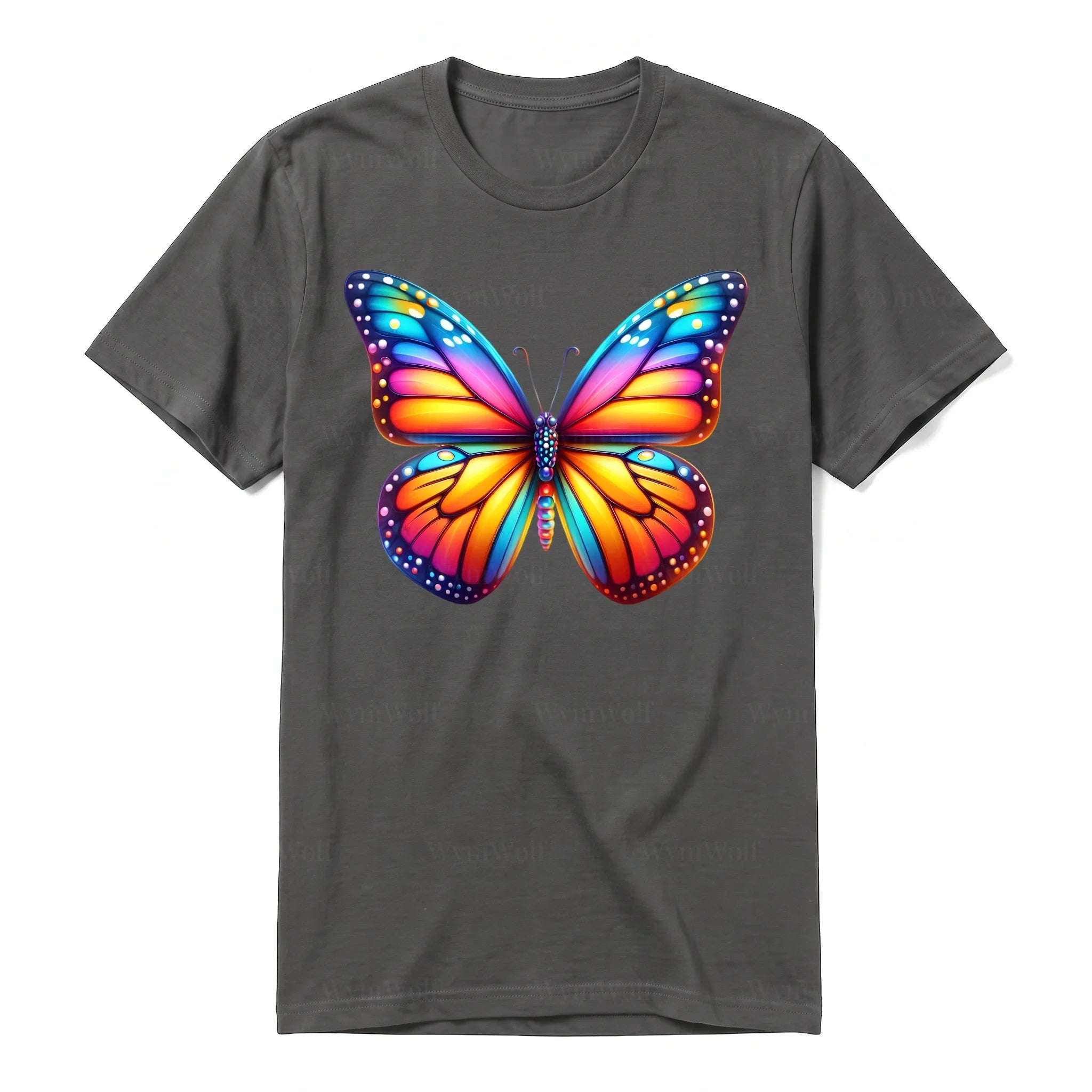 A charcoal short-sleeve crewneck t-shirt for adult featuring a graphic of a arthropods animal on the front.