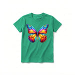 A kelly short-sleeve crewneck t-shirt for youth featuring a graphic of a arthropods animal on the front.