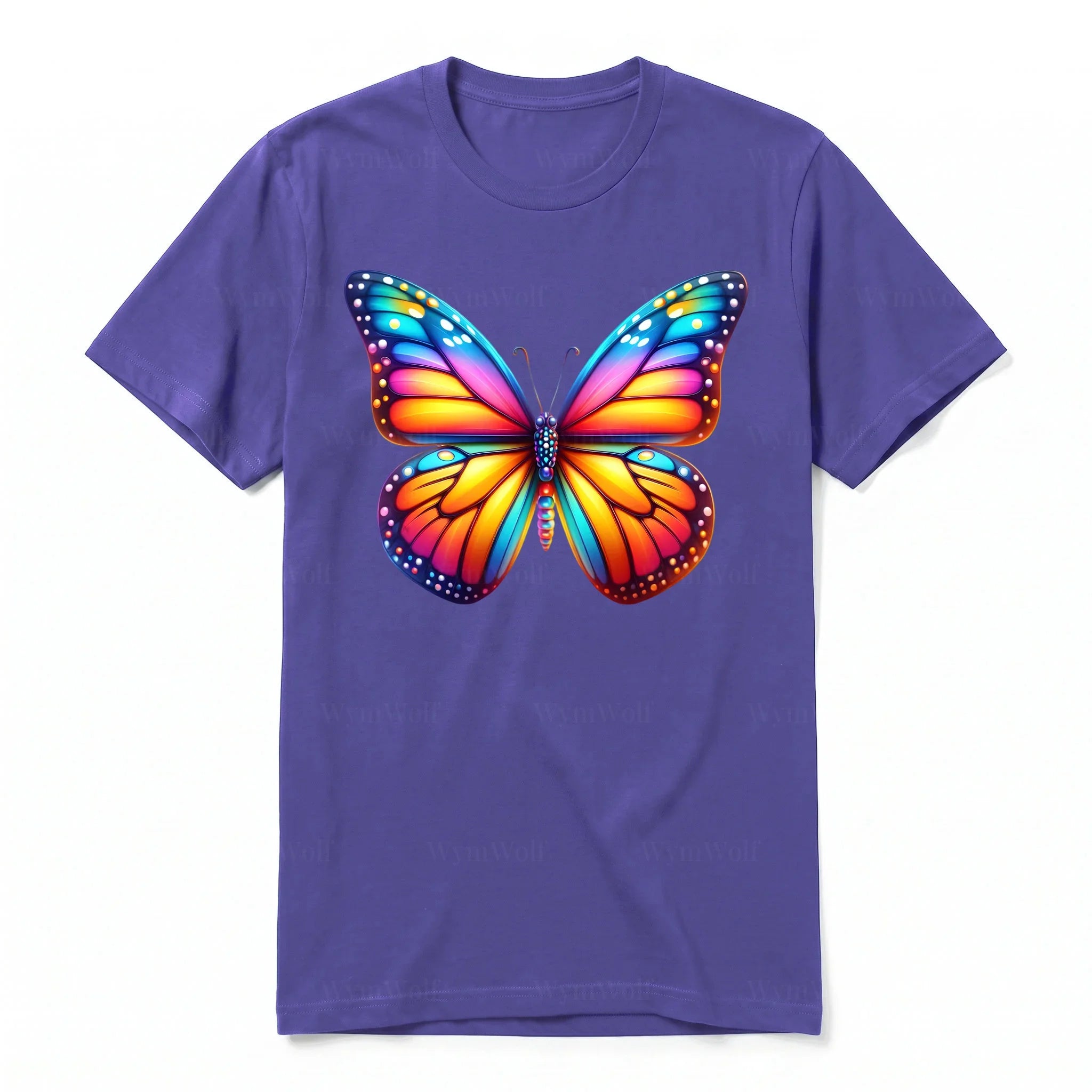 A purple short-sleeve crewneck t-shirt for adult featuring a graphic of a arthropods animal on the front.