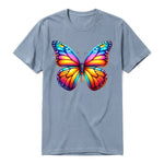 Un T-shirt steel-blue à manches courtes et col rond, orné d'un motif représentant un arthropod sur le devant.
