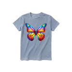 Un T-shirt steel-blue à manches courtes et col rond pour jeune, orné d'un motif représentant un arthropode sur le devant.