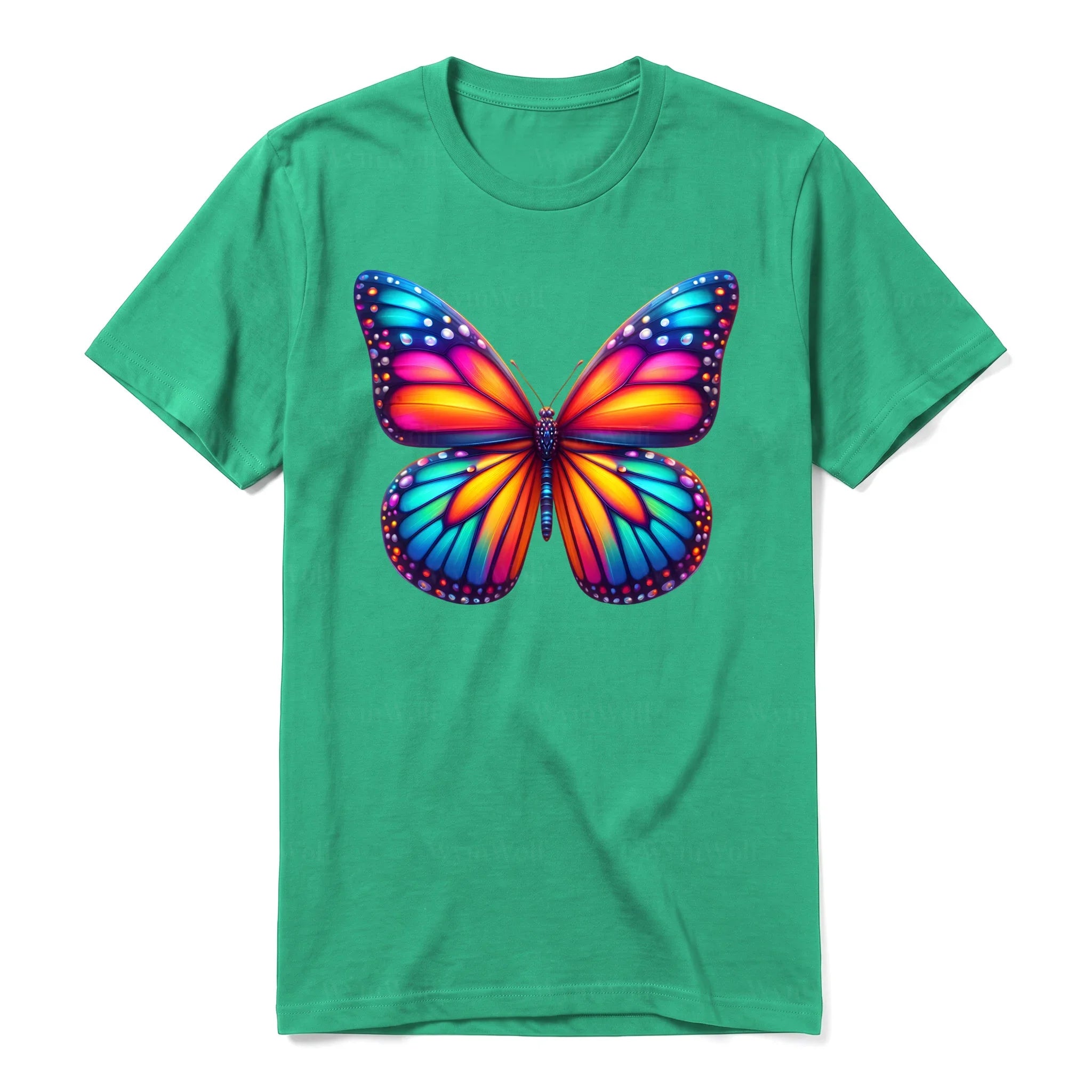 A kelly short-sleeve crewneck t-shirt for adult featuring a graphic of a arthropods animal on the front.