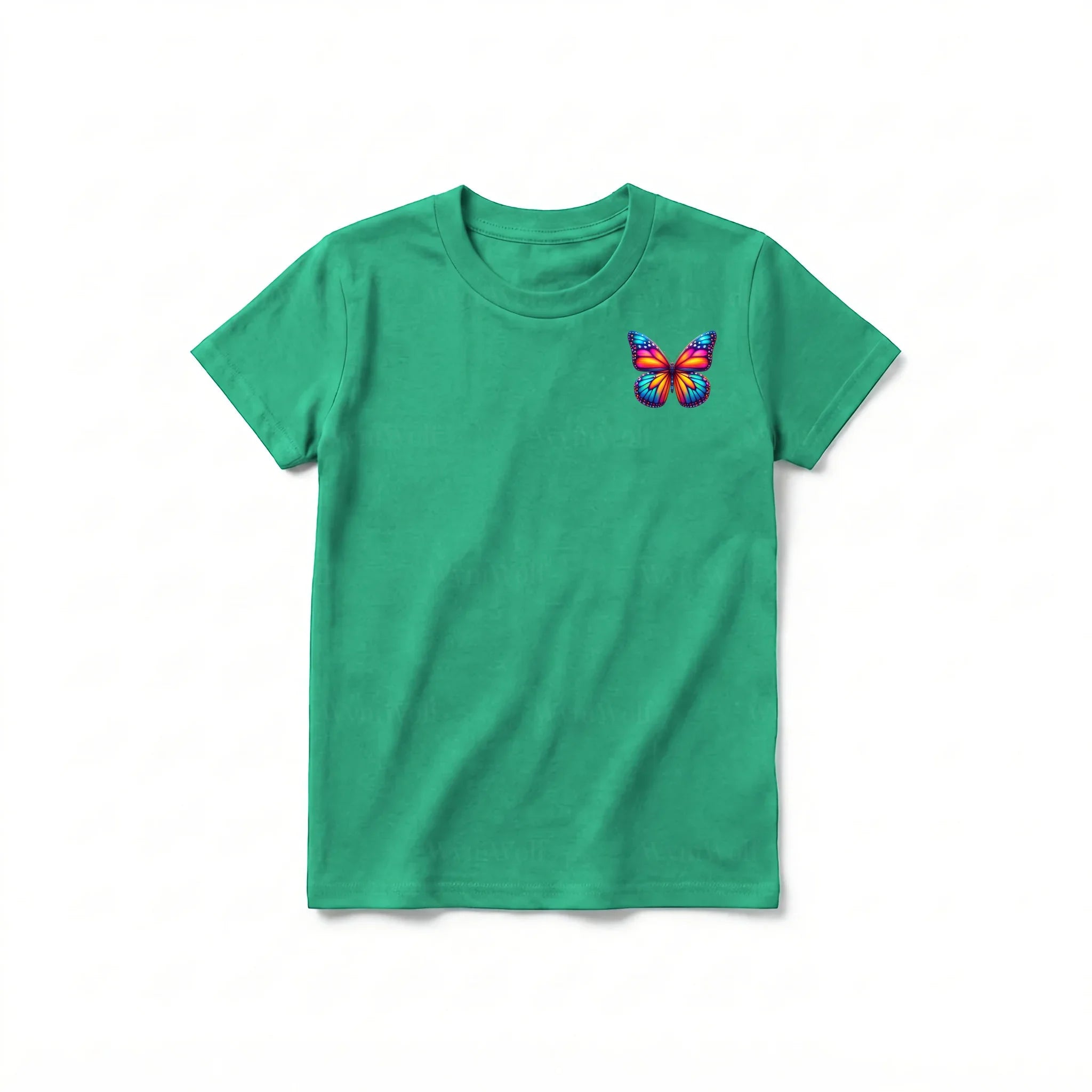 A kelly short-sleeve crewneck t-shirt for youth featuring a graphic of a arthropods animal on the left chest.