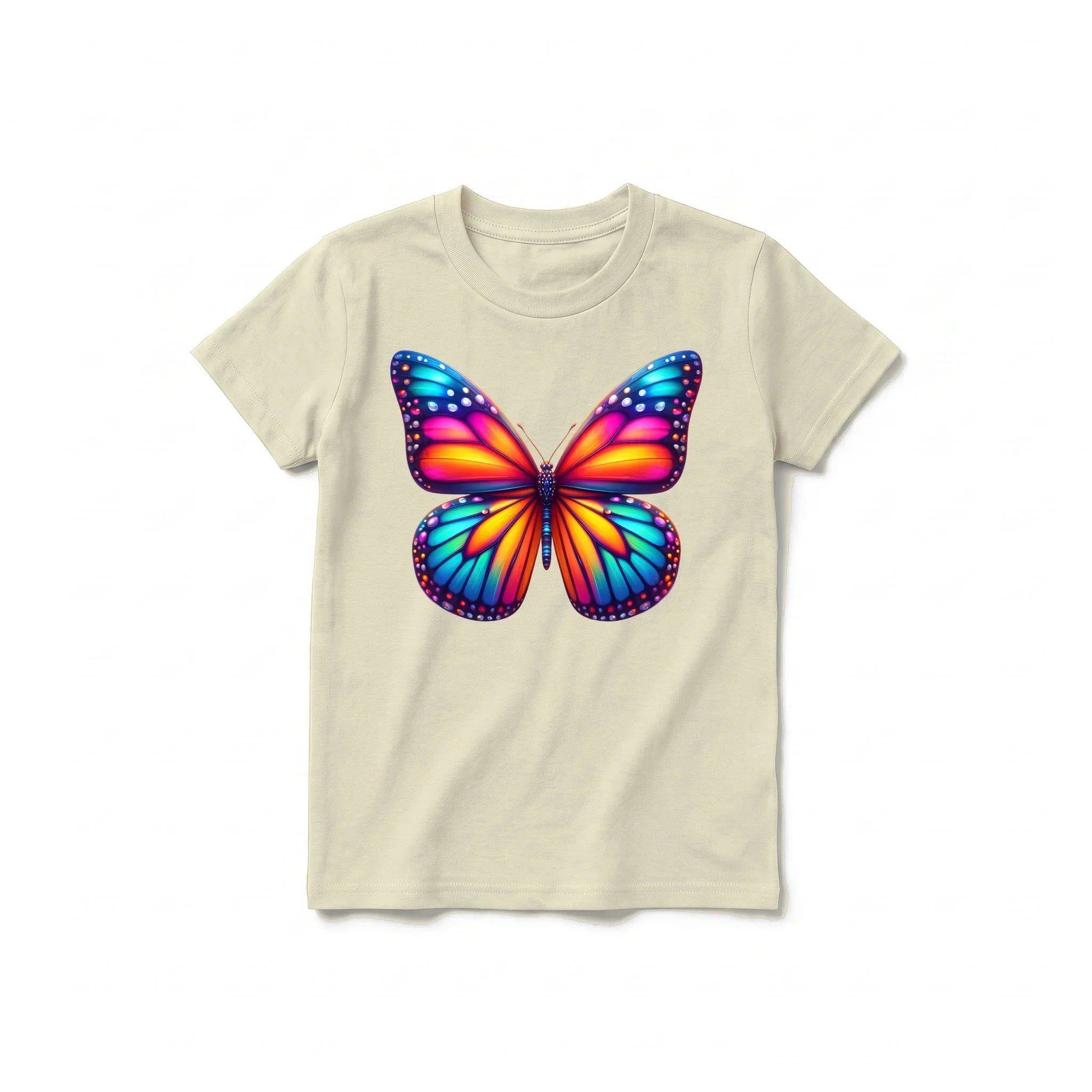 A latte short-sleeve crewneck t-shirt for youth featuring a graphic of a arthropods animal on the front.