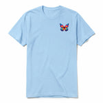 A powder short-sleeve crewneck t-shirt for adult featuring a graphic of a arthropods animal on the left chest.