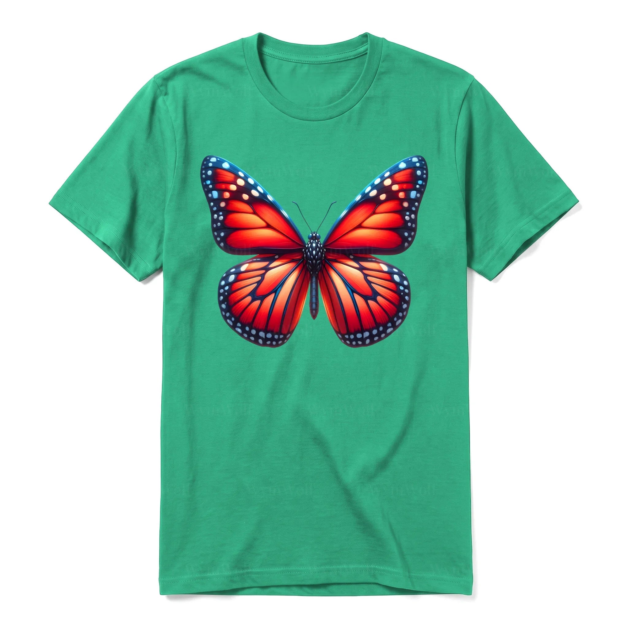 A kelly short-sleeve crewneck t-shirt for adult featuring a graphic of a arthropods animal on the front.