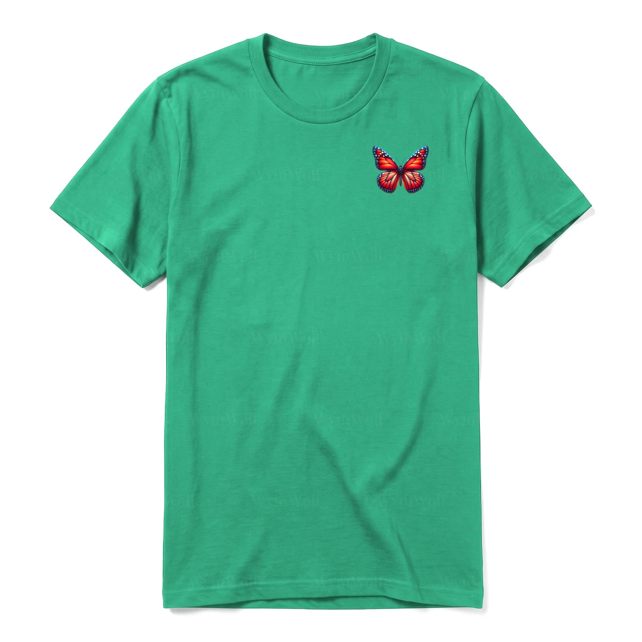 A kelly short-sleeve crewneck t-shirt for adult featuring a graphic of a arthropods animal on the left chest.