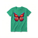 A kelly short-sleeve crewneck t-shirt for youth featuring a graphic of a arthropods animal on the front.