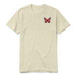 A latte short-sleeve crewneck t-shirt for adult featuring a graphic of a arthropods animal on the left chest.