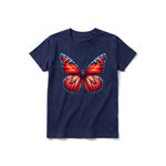 A navy short-sleeve crewneck t-shirt for youth featuring a graphic of a arthropods animal on the front.