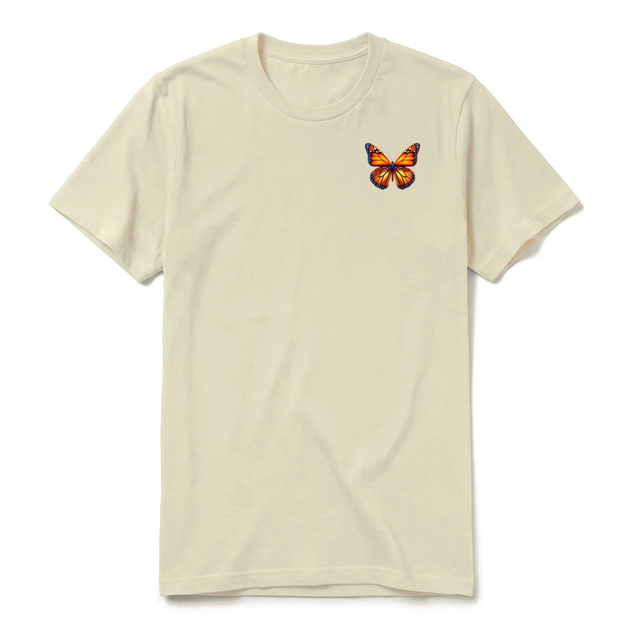 A latte short-sleeve crewneck t-shirt for adult featuring a graphic of a arthropods animal on the left chest.