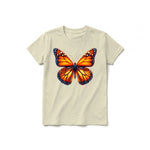 A latte short-sleeve crewneck t-shirt for youth featuring a graphic of a arthropods animal on the front.