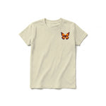 A latte short-sleeve crewneck t-shirt for youth featuring a graphic of a arthropods animal on the left chest.