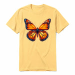 A mustard short-sleeve crewneck t-shirt for adult featuring a graphic of a arthropods animal on the front.