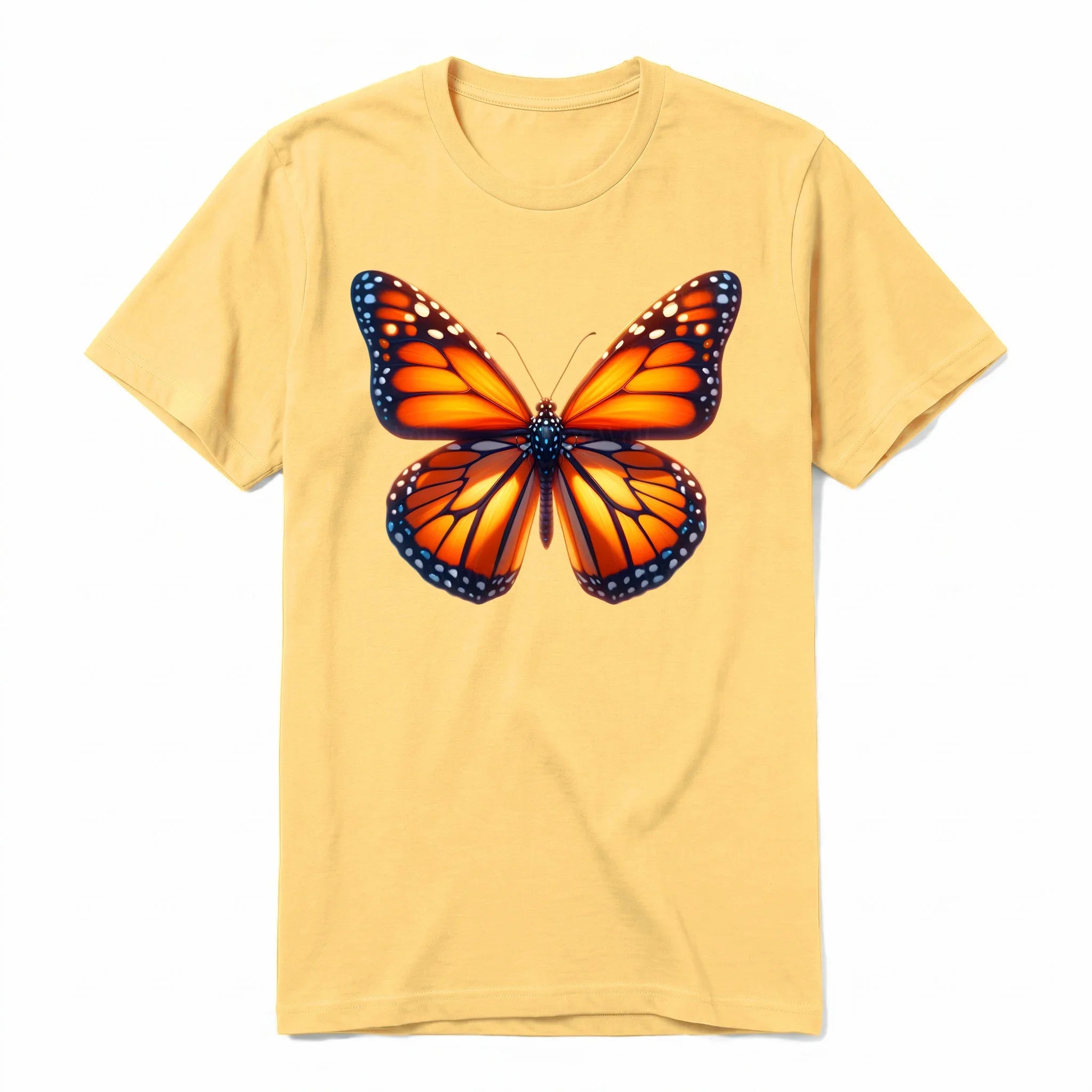 A mustard short-sleeve crewneck t-shirt for adult featuring a graphic of a arthropods animal on the front.