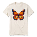 A vintage-white short-sleeve crewneck t-shirt for adult featuring a graphic of a arthropods animal on the front.
