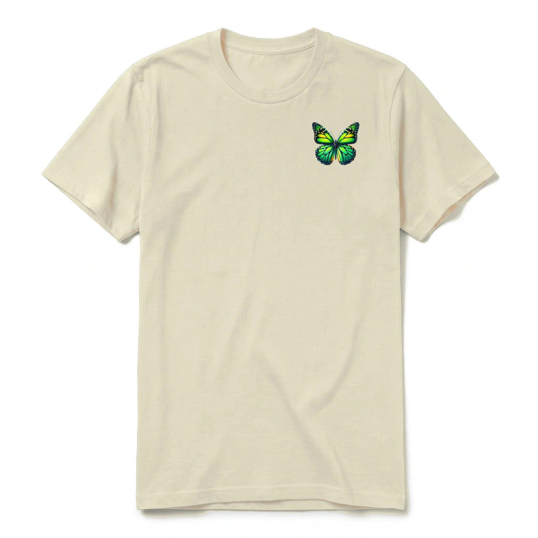 A latte short-sleeve crewneck t-shirt for adult featuring a graphic of a arthropods animal on the left chest.