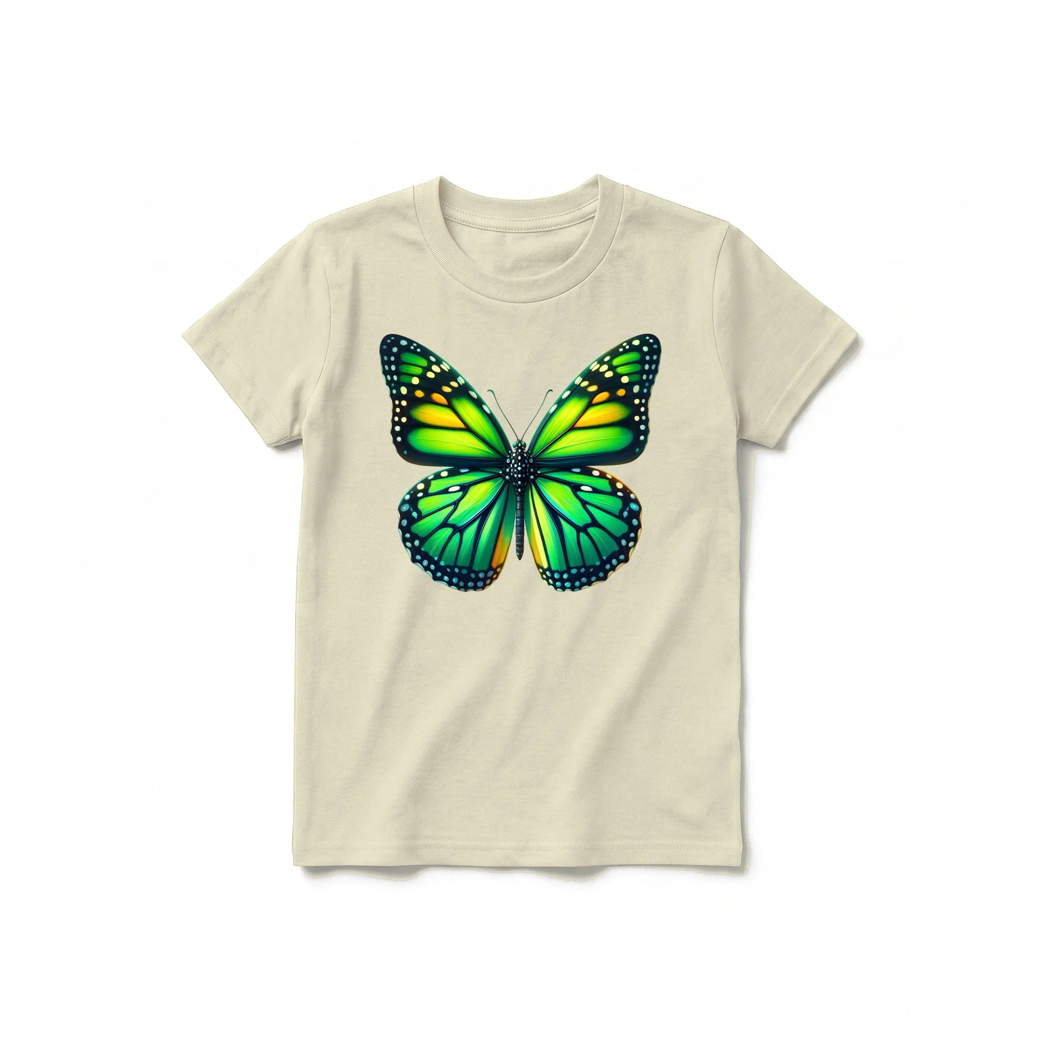 A latte short-sleeve crewneck t-shirt for youth featuring a graphic of a arthropods animal on the front.