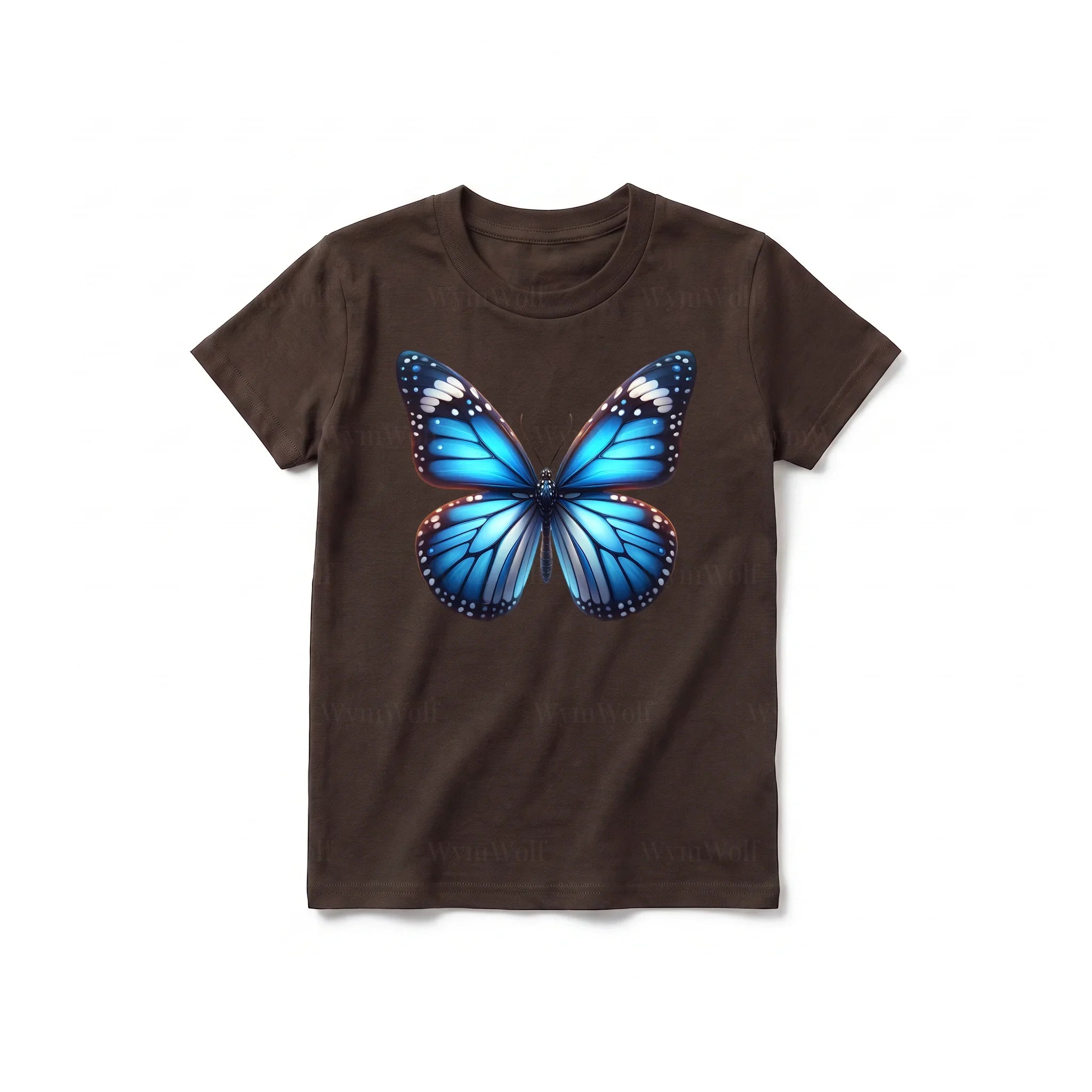 A chocolate short-sleeve crewneck t-shirt for youth featuring a graphic of a arthropods animal on the front.