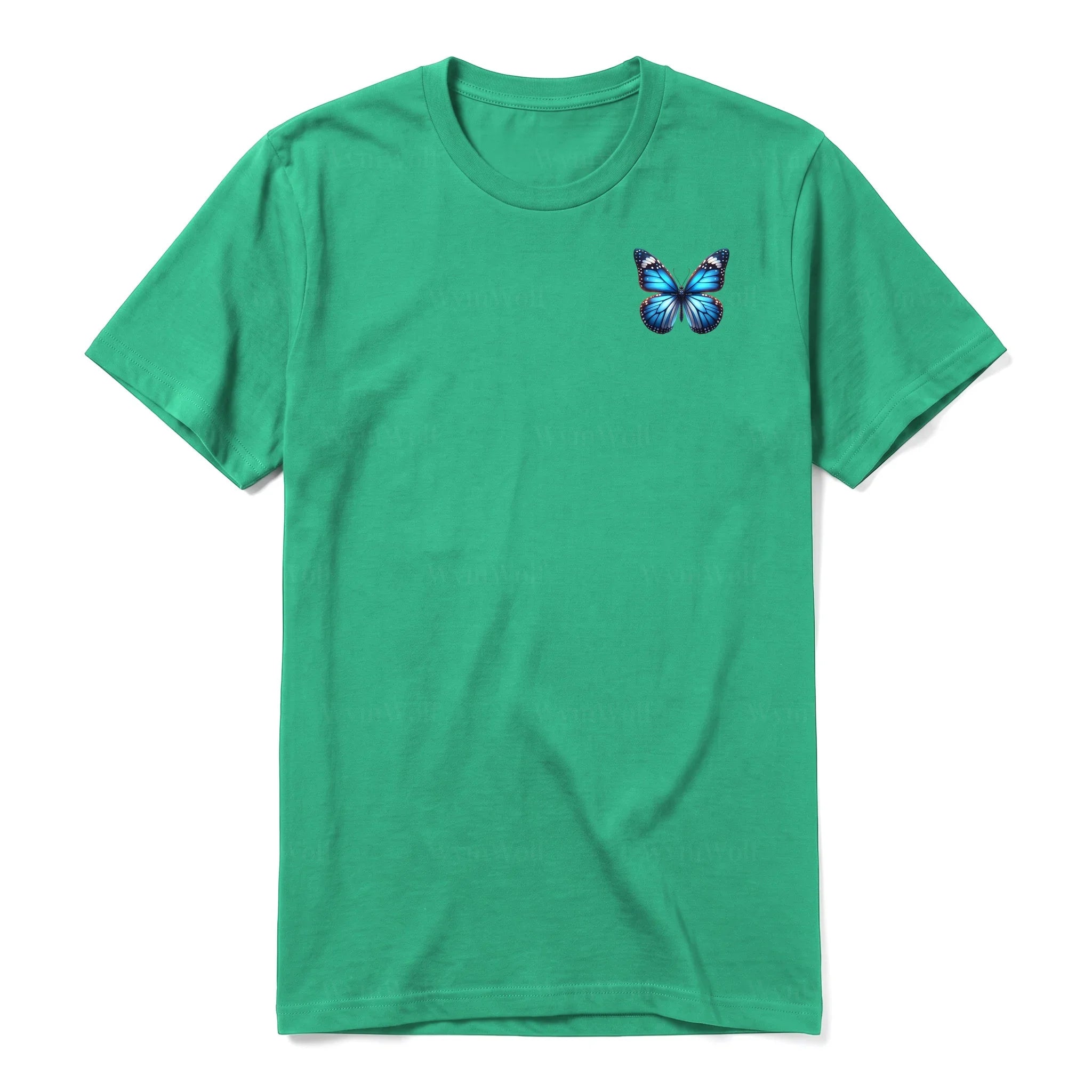 A kelly short-sleeve crewneck t-shirt for adult featuring a graphic of a arthropods animal on the left chest.