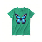 A kelly short-sleeve crewneck t-shirt for youth featuring a graphic of a arthropods animal on the front.