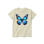 A latte short-sleeve crewneck t-shirt for youth featuring a graphic of a arthropods animal on the front.